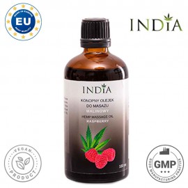 Huile de massage à la framboise et à l'huile de chanvre indiacosmetics